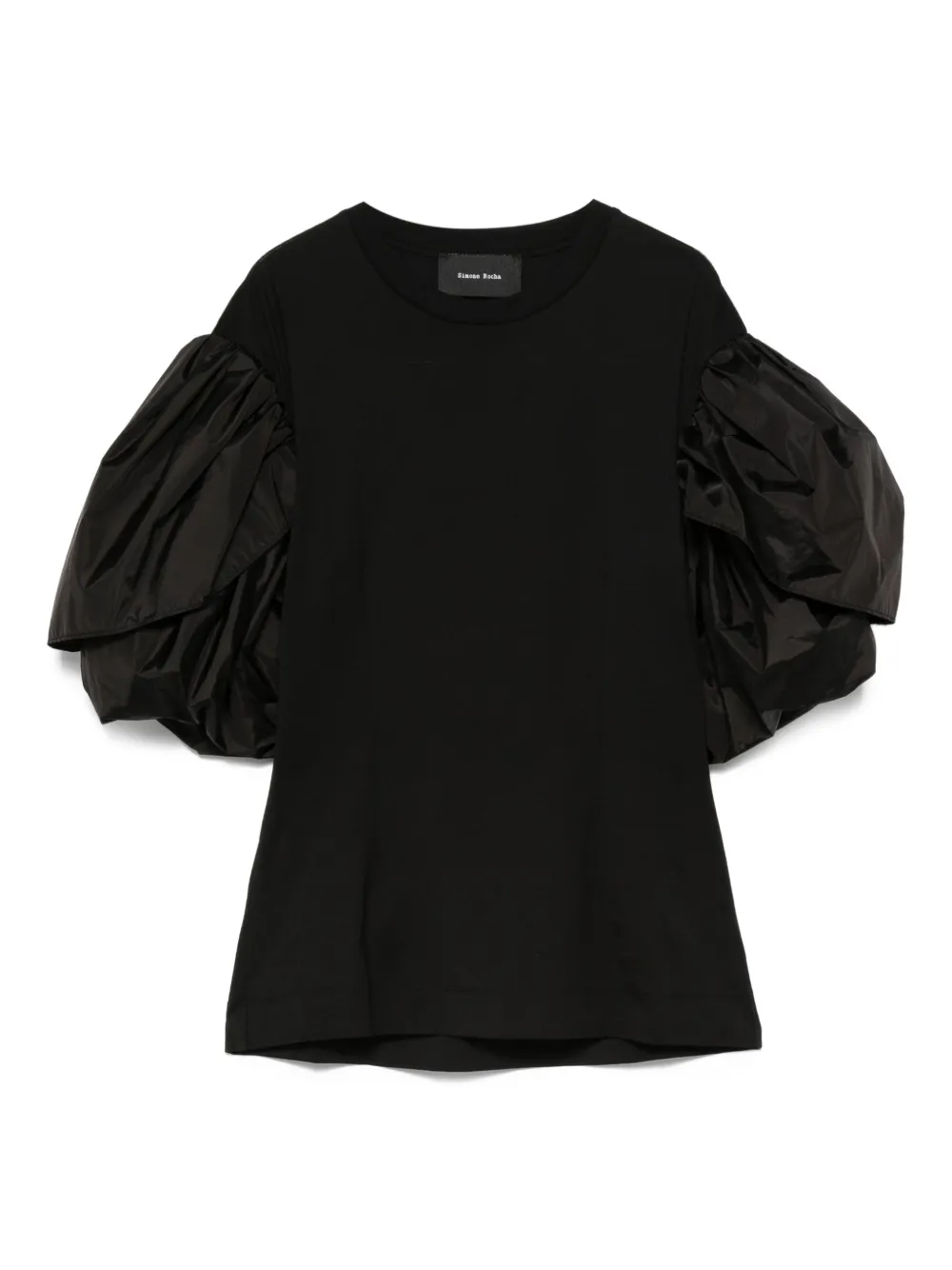 Simone Rocha T-shirt met ruchemouwen Zwart
