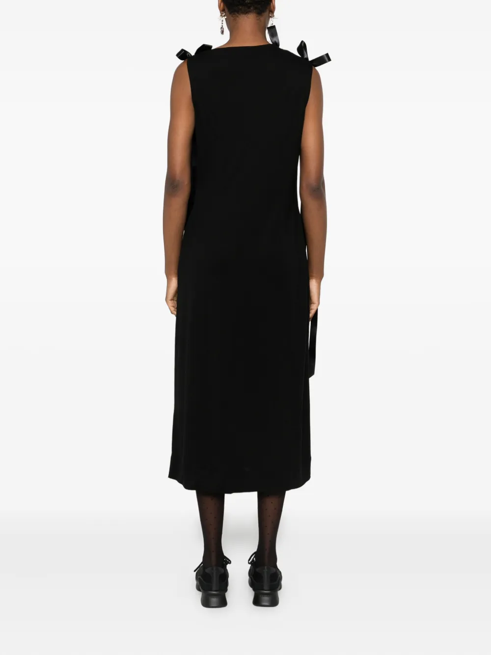 Simone Rocha Midi-jurk met bandje en strik Zwart