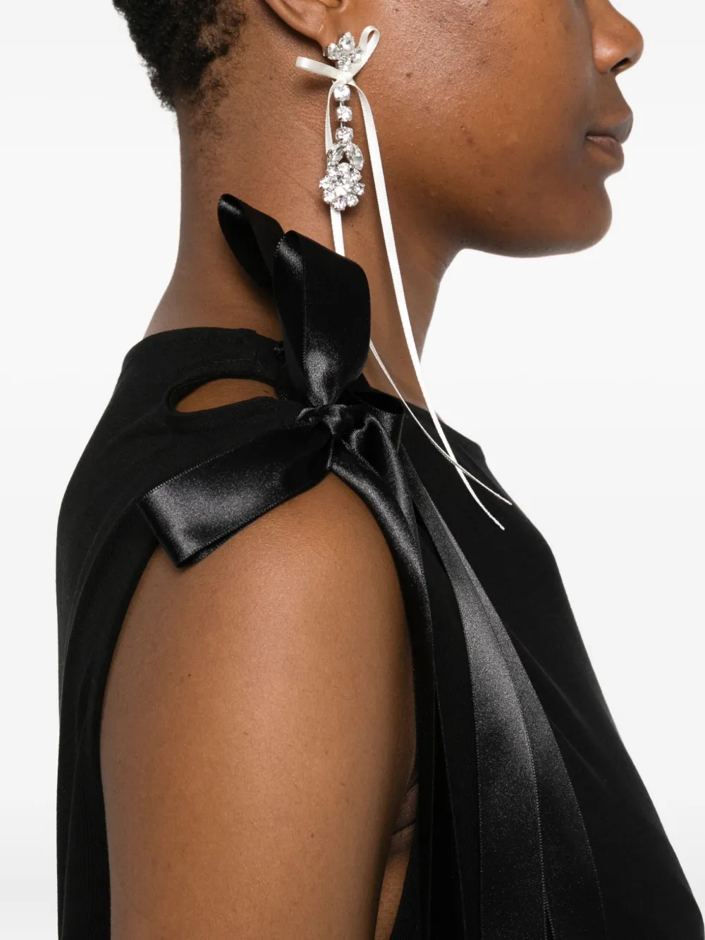 Simone Rocha Midi-jurk met bandje en strik Zwart