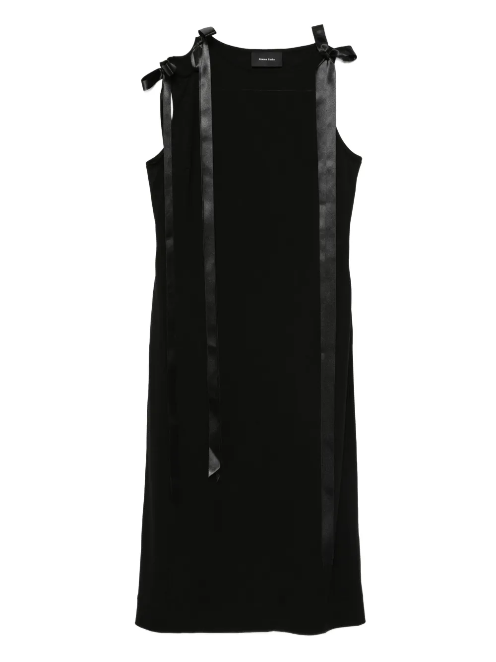 Simone Rocha Midi-jurk met bandje en strik Zwart