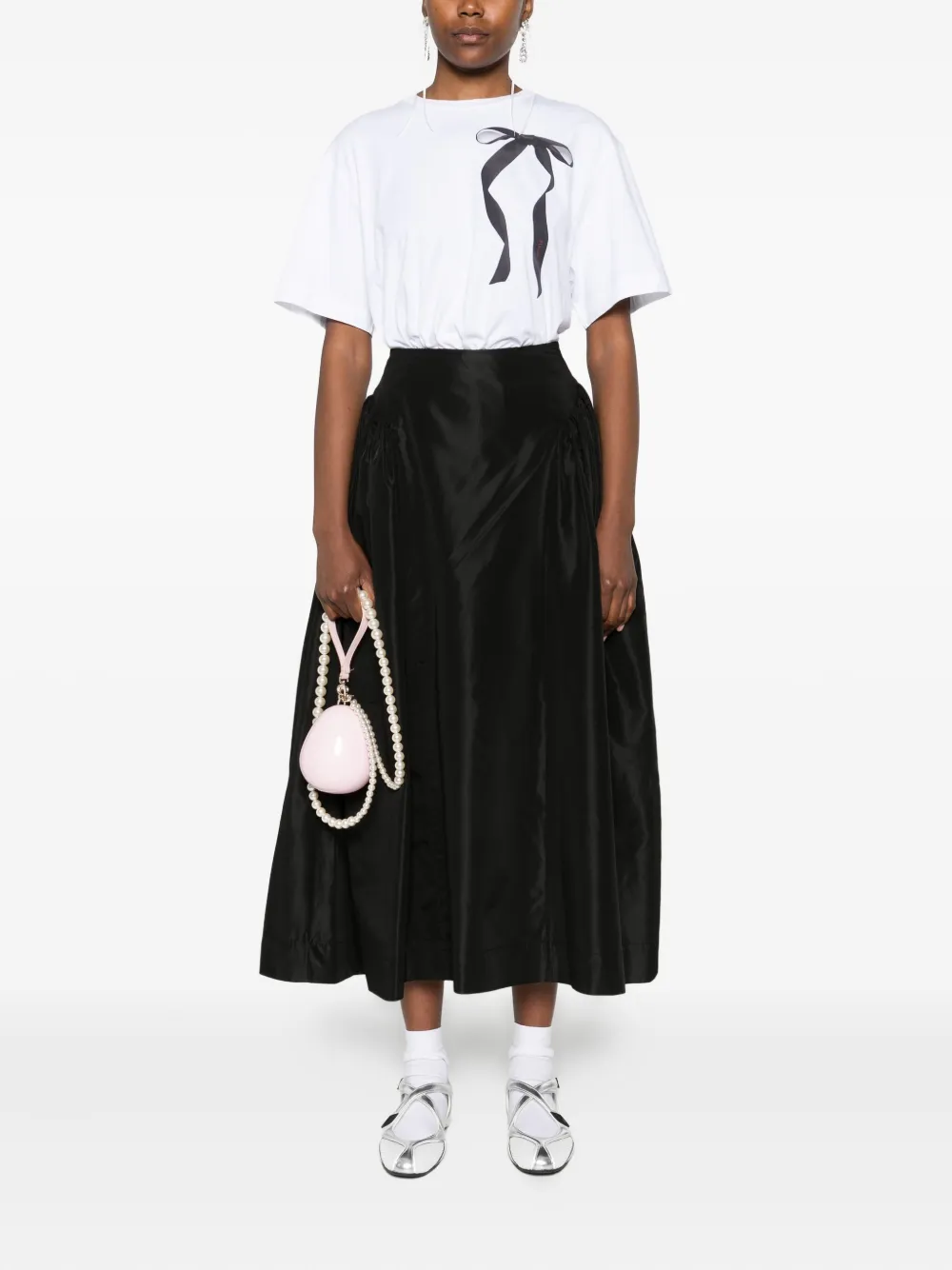 Simone Rocha T-shirt met strikprint en lint Wit