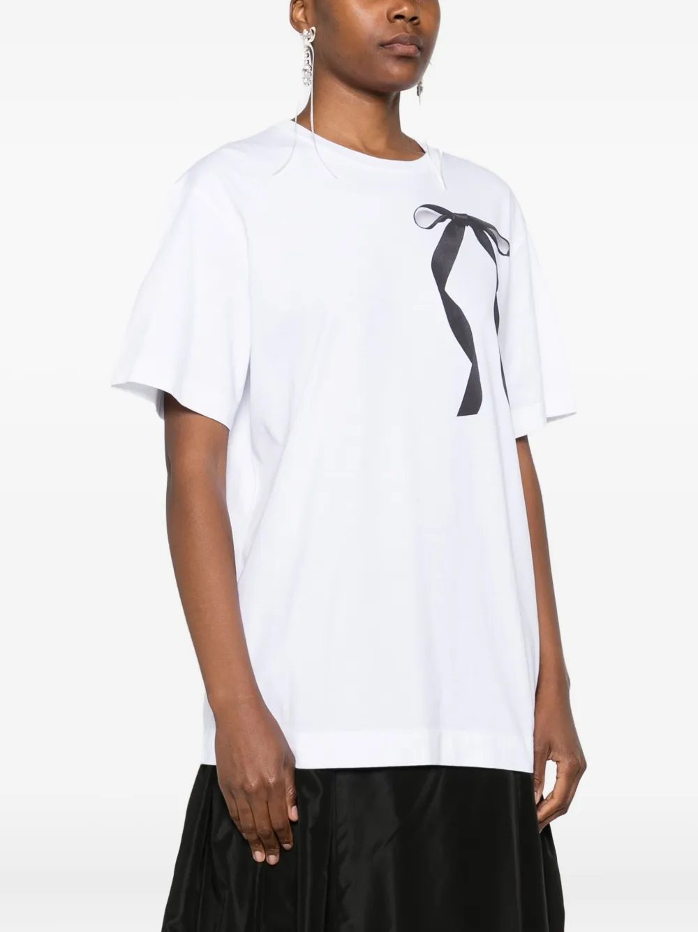 Simone Rocha T-shirt met strikprint en lint Wit
