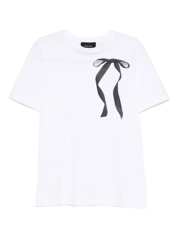 【関税込み】Simone Rocha ホワイト Ribbon Logo Tシャツ Simone Rocha リボンプリント Tシャツ | ホワイト | FARFETCH JP