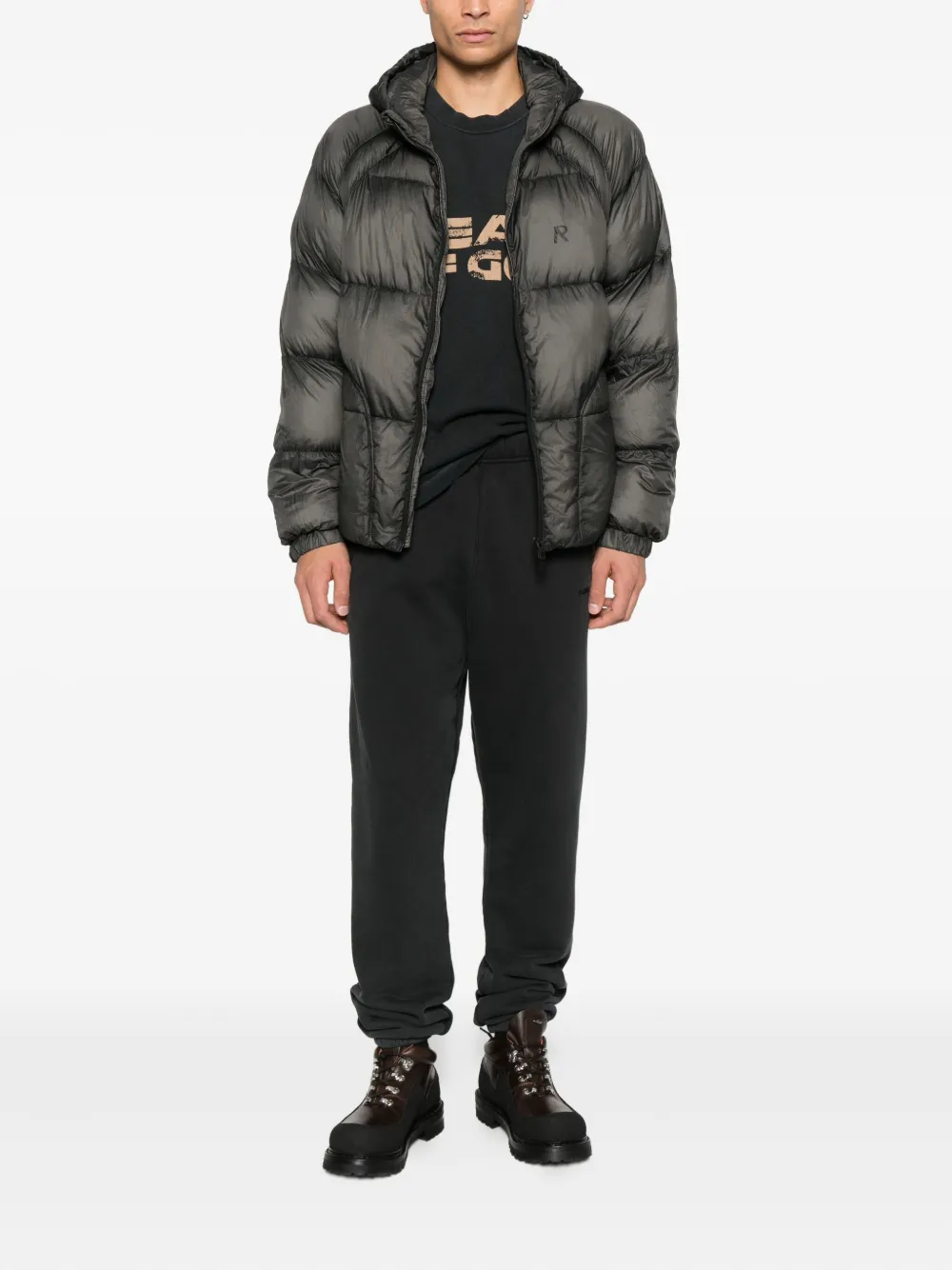 Represent translucent hooded puffer jacket | Hooded Jackets | Image 2