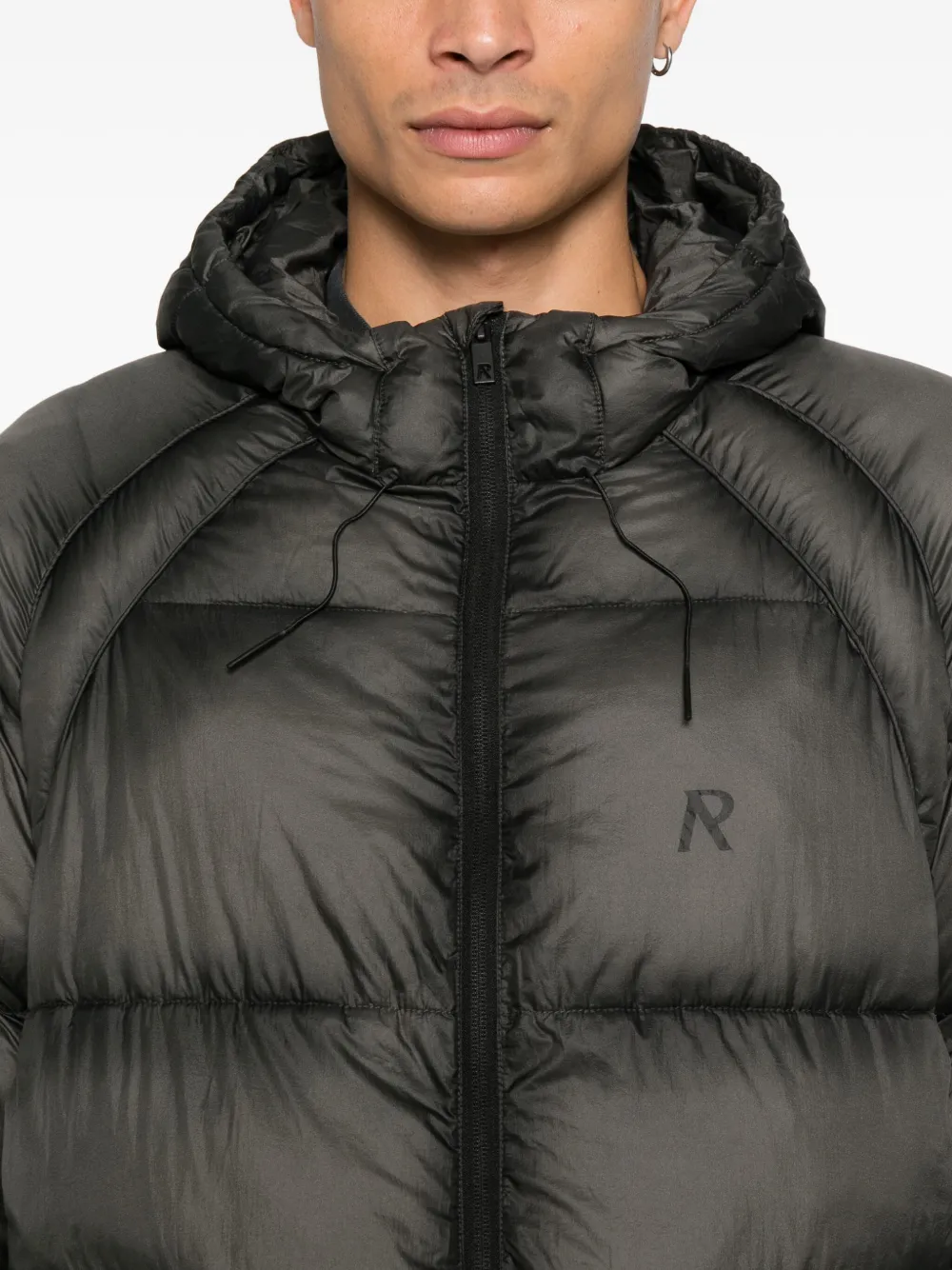 Represent Translucent Hooded Puffer Jacket | Grey | FARFETCH