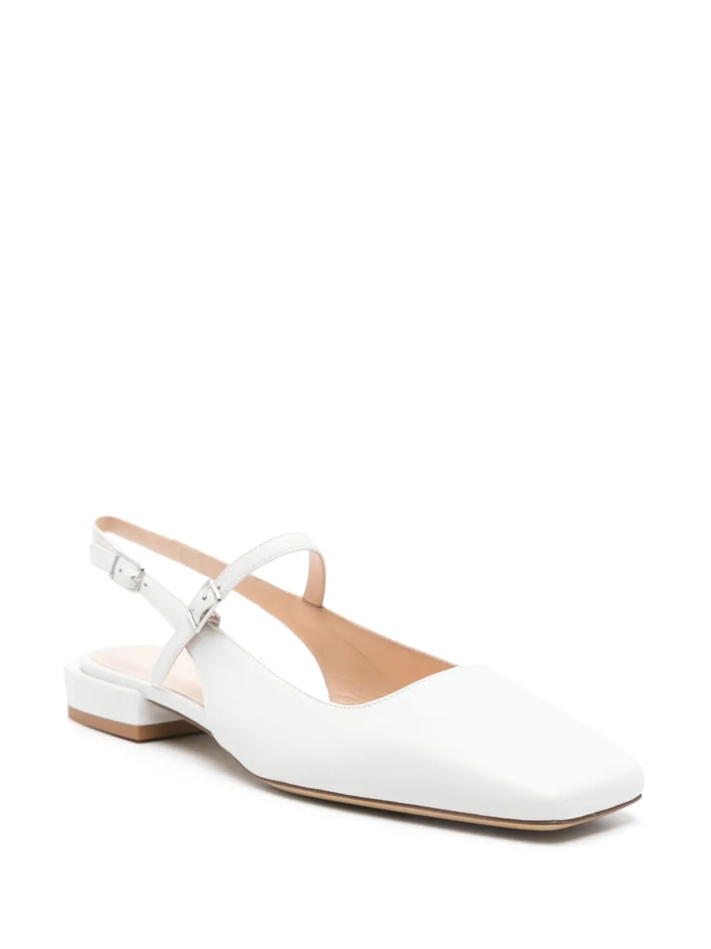P.A.R.O.S.H. Platte leren slingback pumps - Wit
