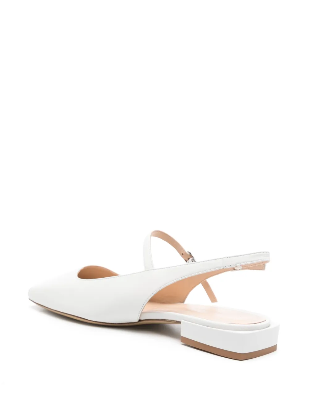 P.A.R.O.S.H. Platte leren slingback pumps Wit