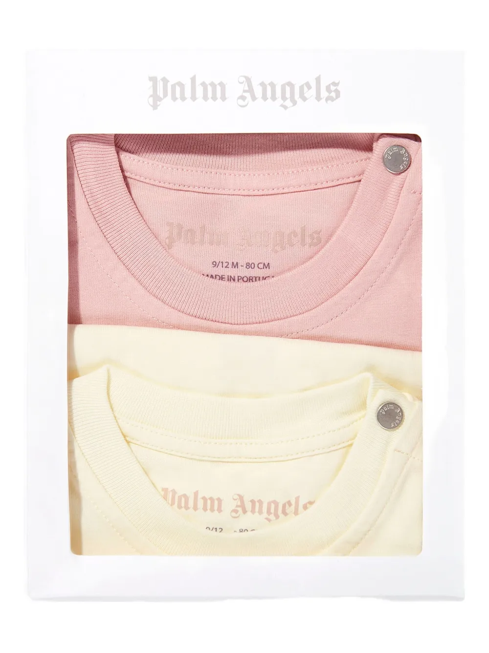 Palm Angels Kids Drie katoenen T-shirt Roze