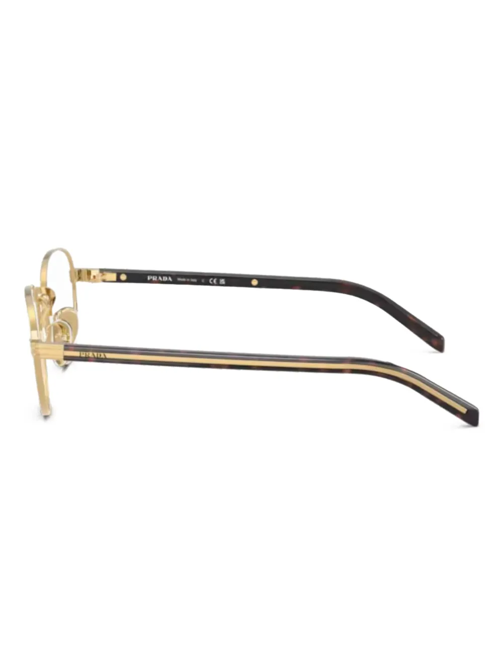 Shop Prada Metal-framed Eyeglasses In Gold