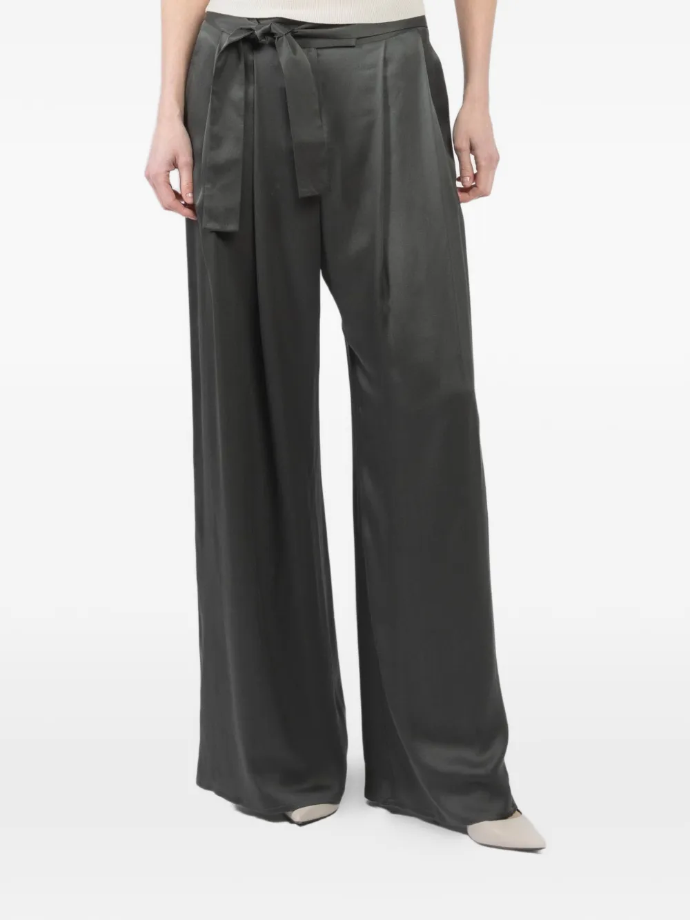 Dušan Tie-waist Palazzo Pants In Gray