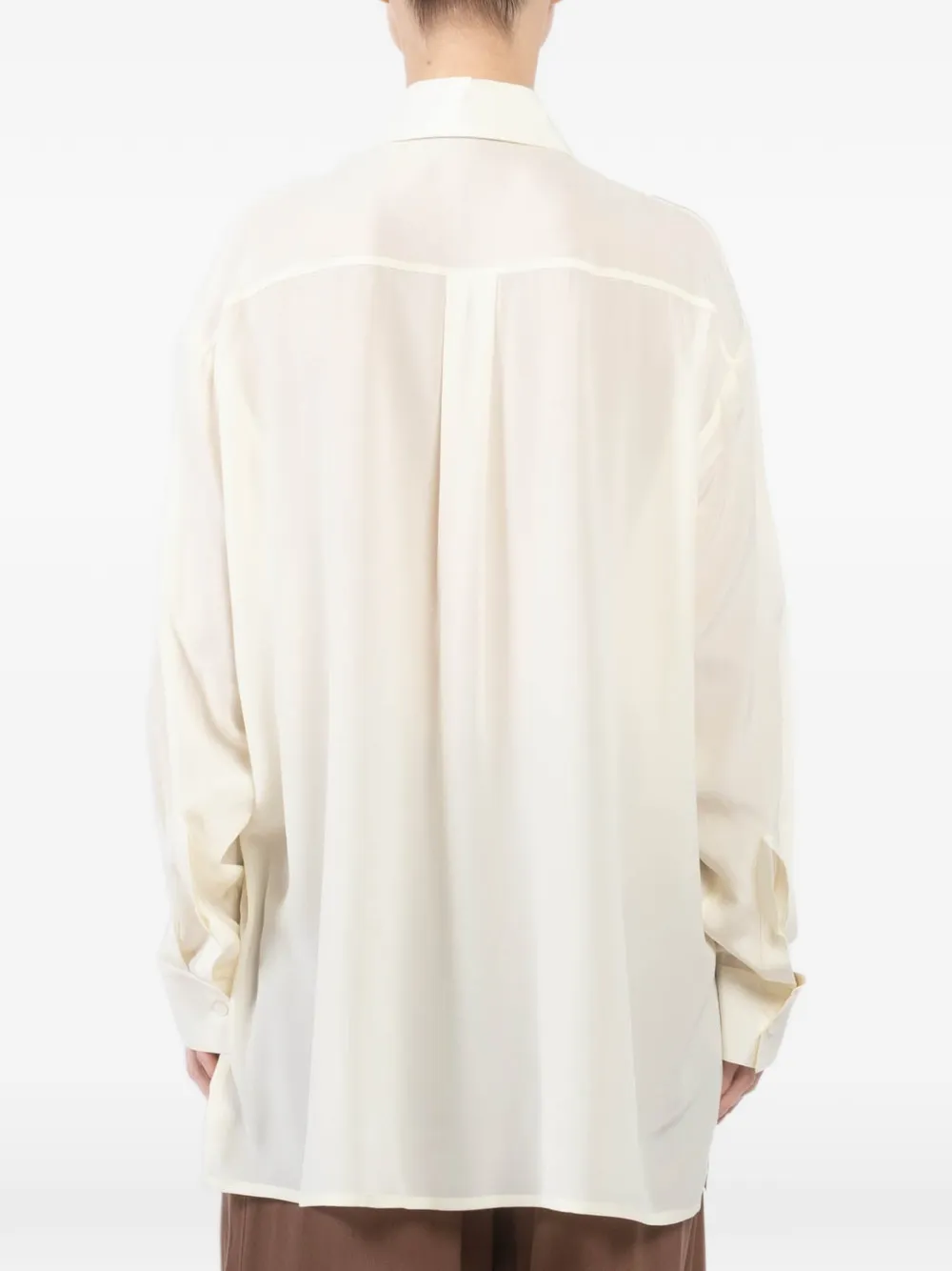 Dusan Boyfriend´s blouse met zak Beige