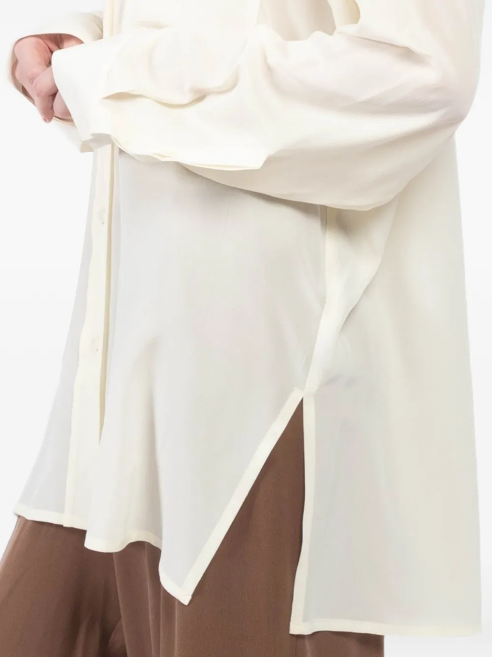 Dusan Boyfriend´s blouse met zak Beige