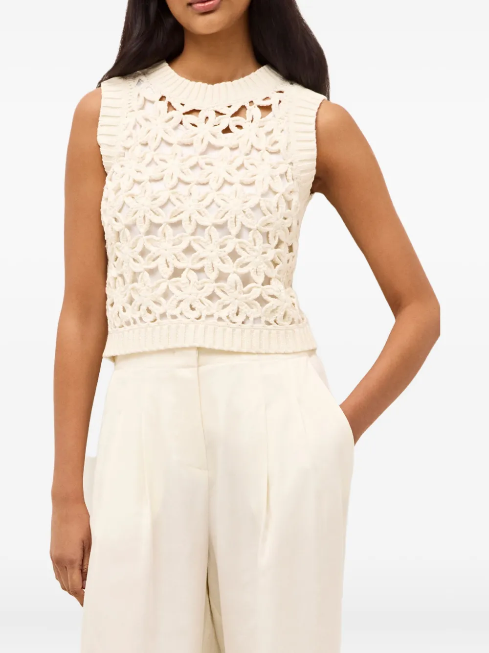 Marie Oliver Thea Shell Sleeveless Top In Ecru In White