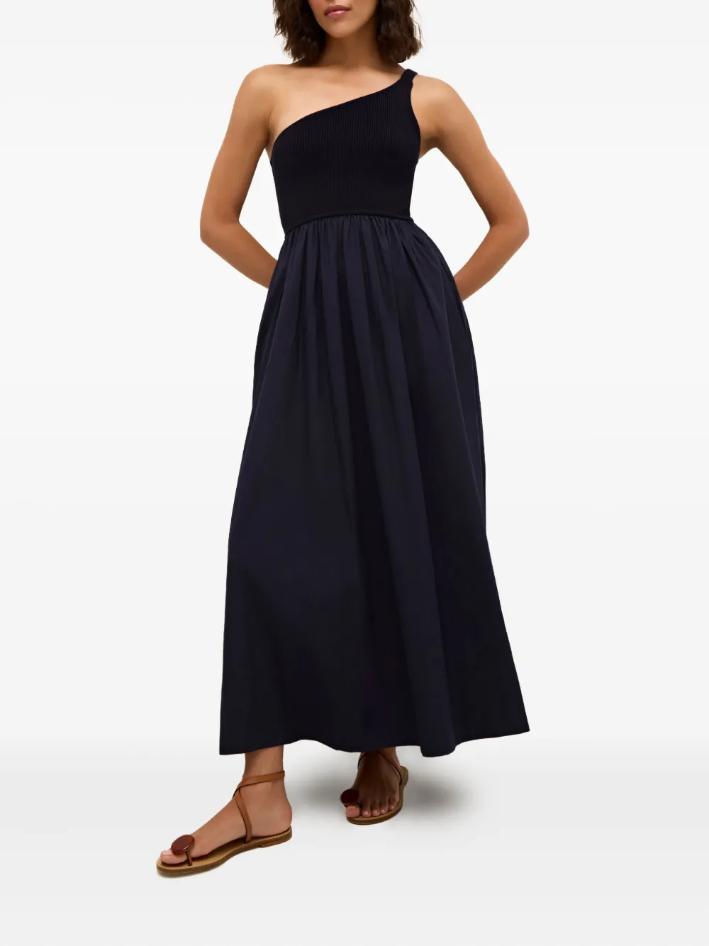 Shop Marie Oliver Tobie One-shoulder Midi Dress In Blau