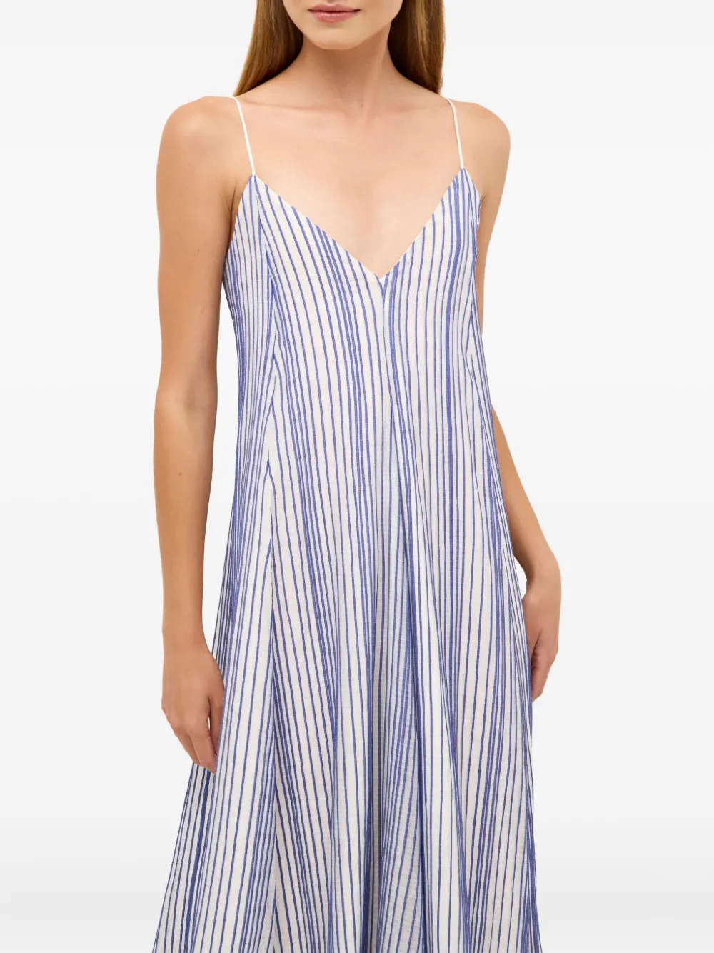 Marie Oliver Levine gestreepte maxi-jurk Wit
