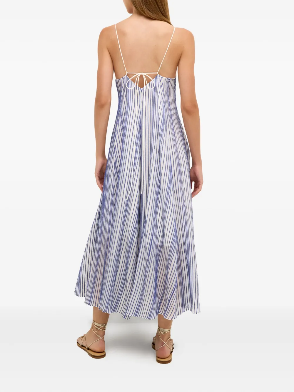 Marie Oliver Levine gestreepte maxi-jurk Wit