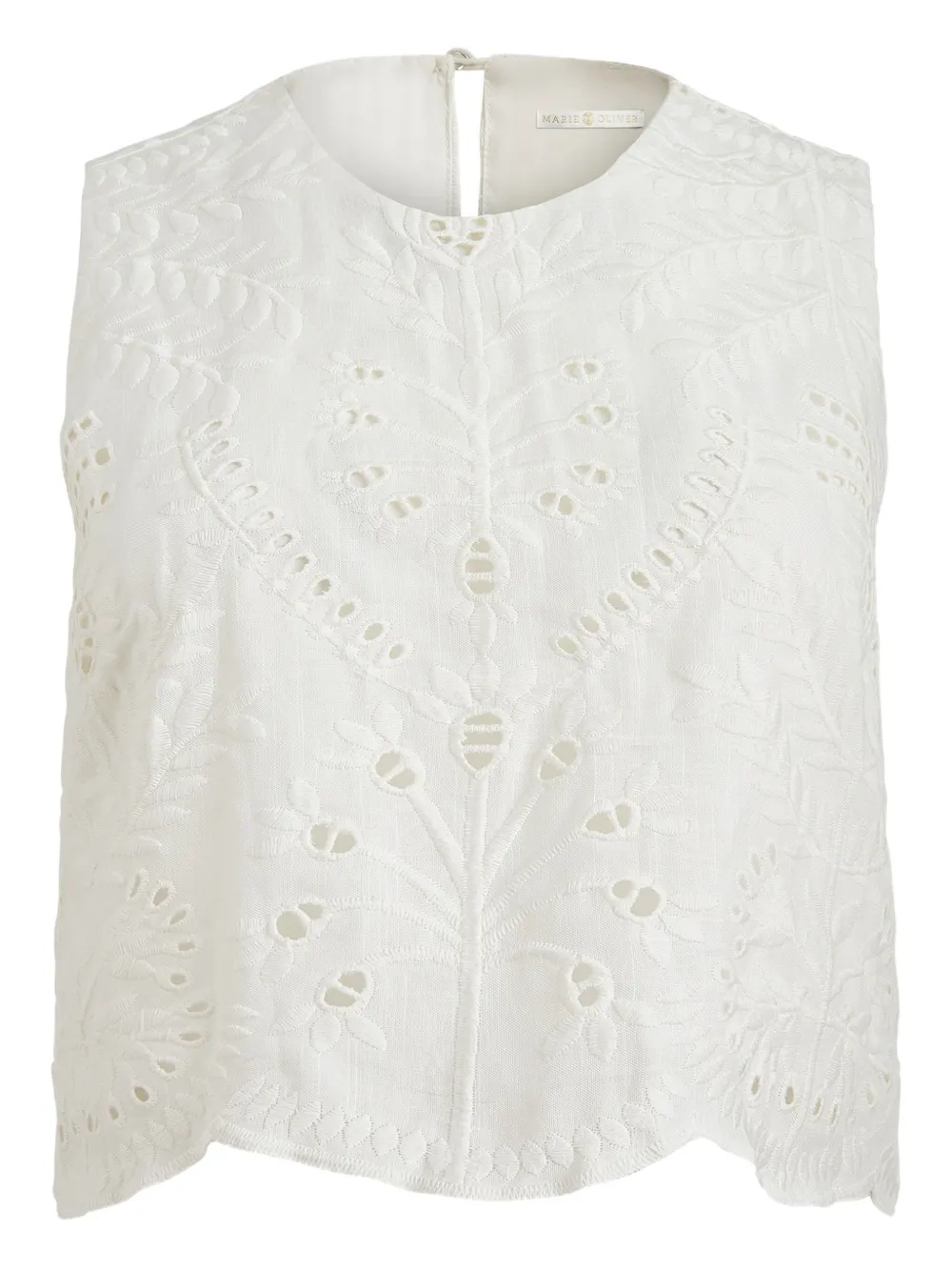 Shop Marie Oliver Davis Broderie-anglaise Cropped Top In White