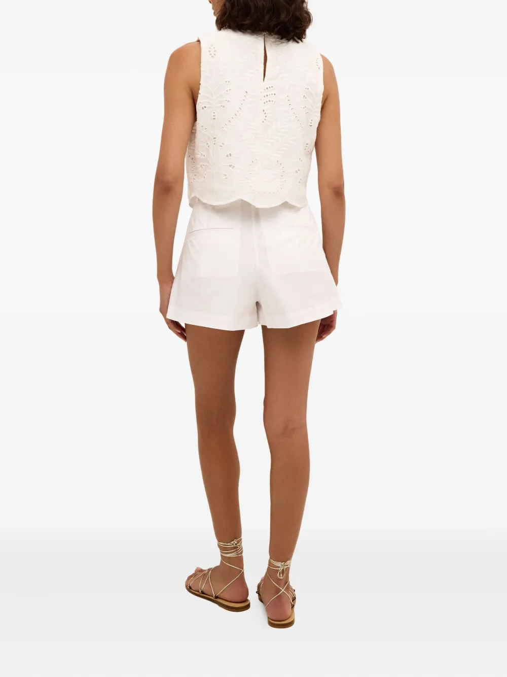 Shop Marie Oliver Davis Broderie-anglaise Cropped Top In White