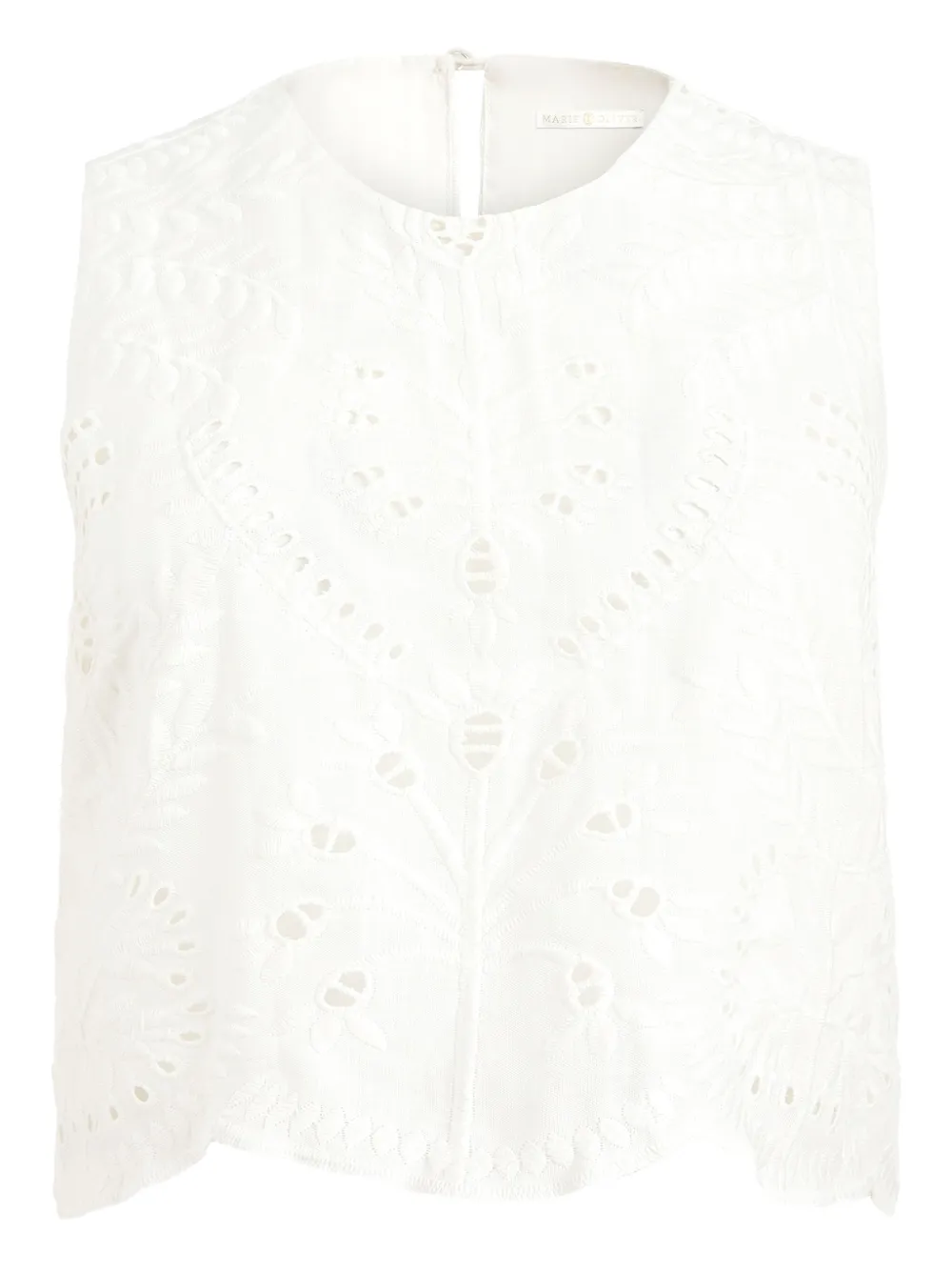 Marie Oliver Davis broderie anglaise cropped top Wit