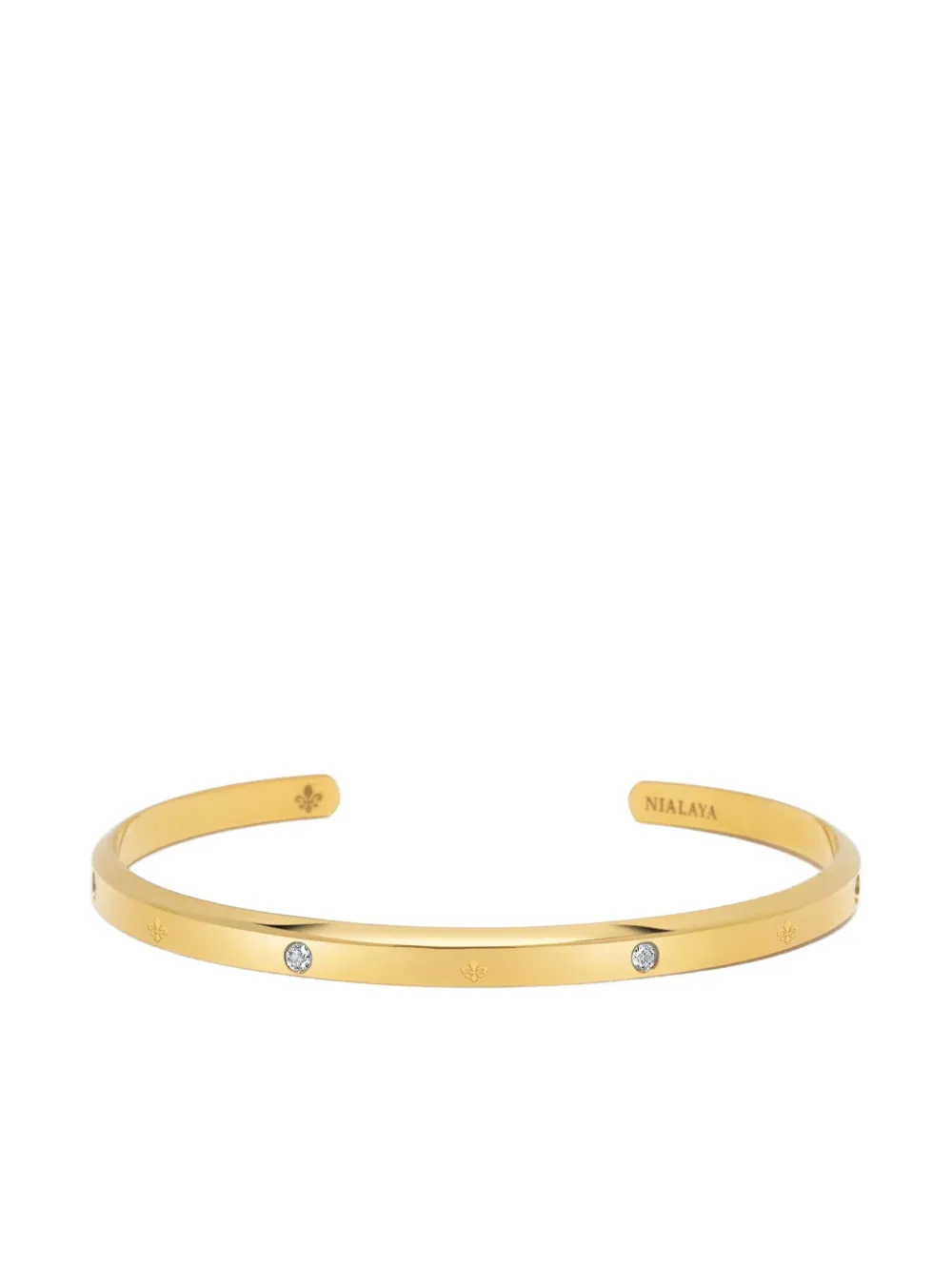 Nialaya Jewelry Fleur De Lis open cuff - Oro