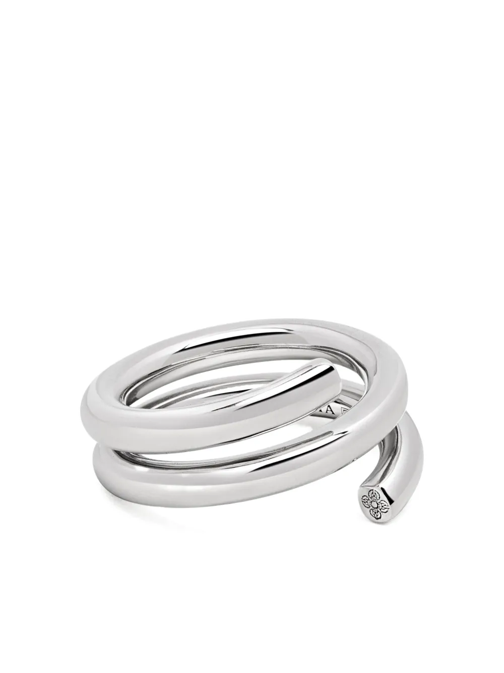 Nialaya Jewelry spiral double-band ring - Argento