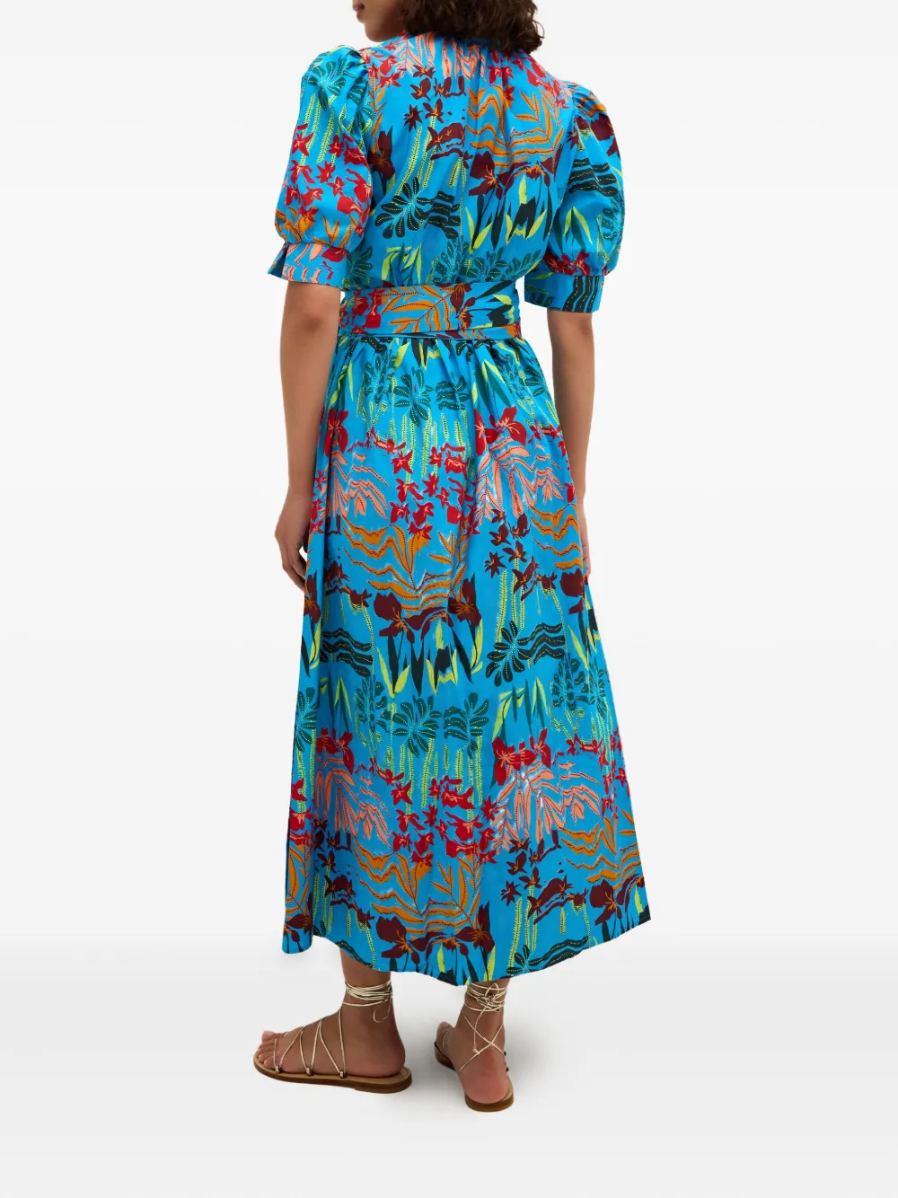 Marie Oliver Rita wikkeljurk met bloemenprint Blauw