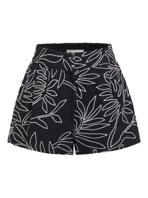 Marie Oliver Blanche leaf-embroidered shorts