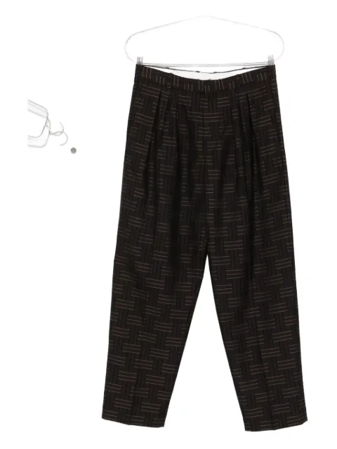 Kenzo pleated patterned straight-leg trousers