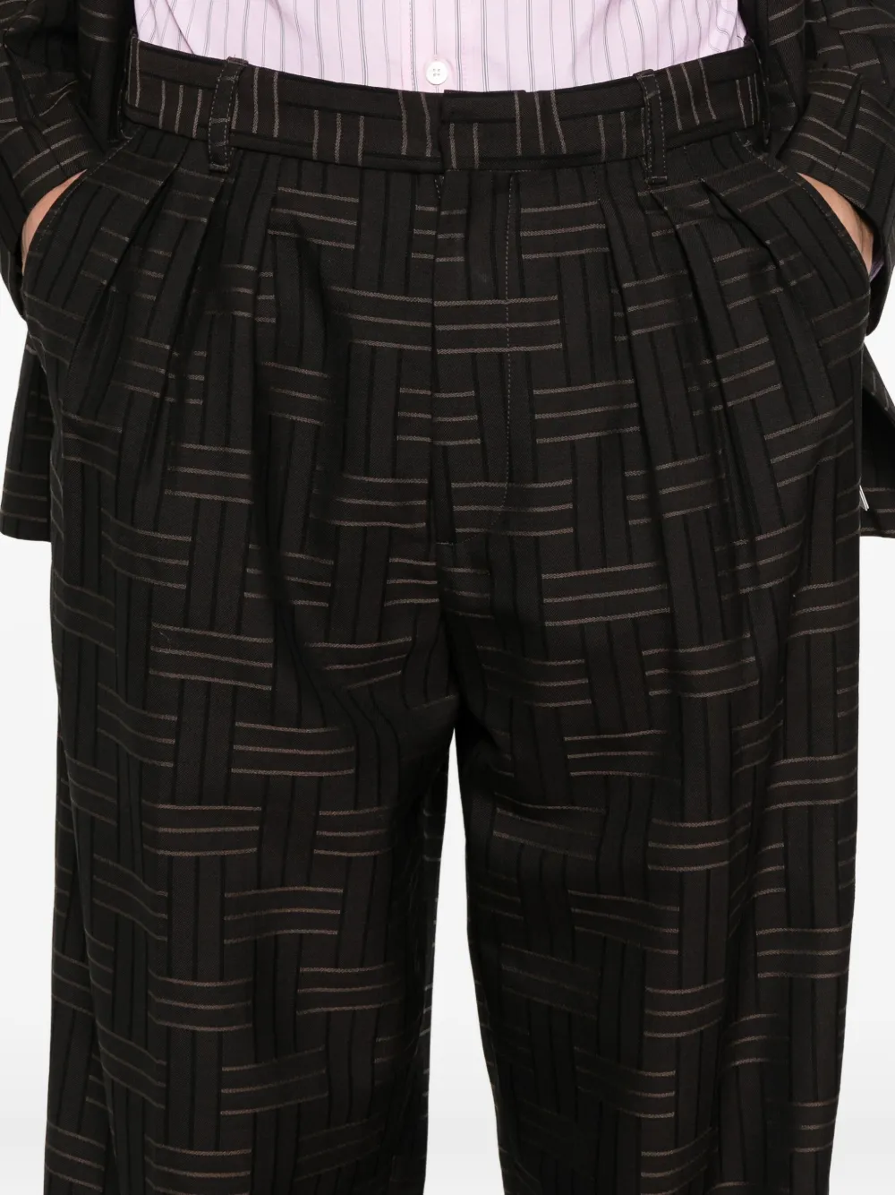 Kenzo Straight plooibroek met patroon Bruin