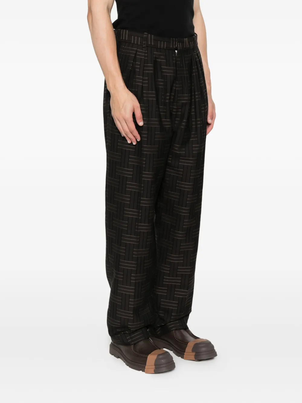 Kenzo Straight plooibroek met patroon Bruin