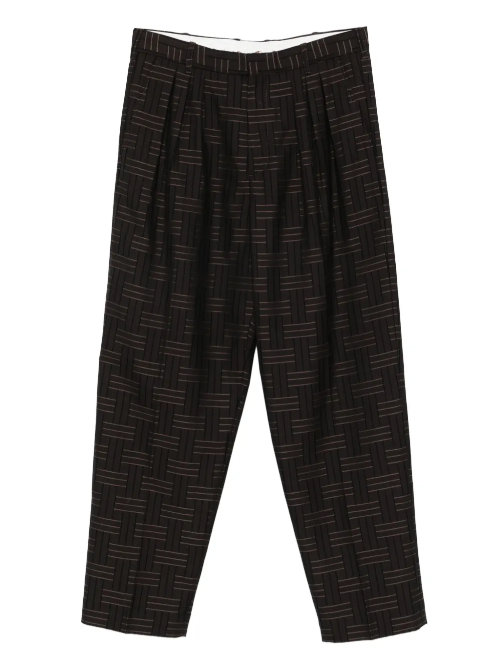 Kenzo Straight plooibroek met patroon Bruin