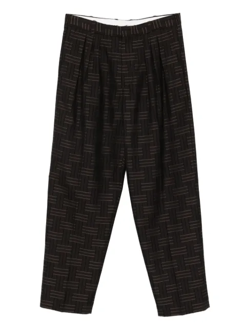 Kenzo pleated patterned straight-leg trousers