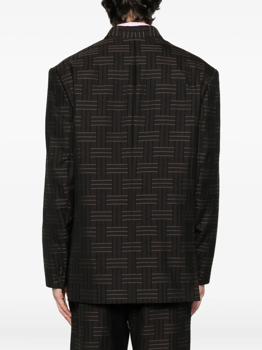 Kenzo Blazer met dubbele rij knopen en patroon Bruin