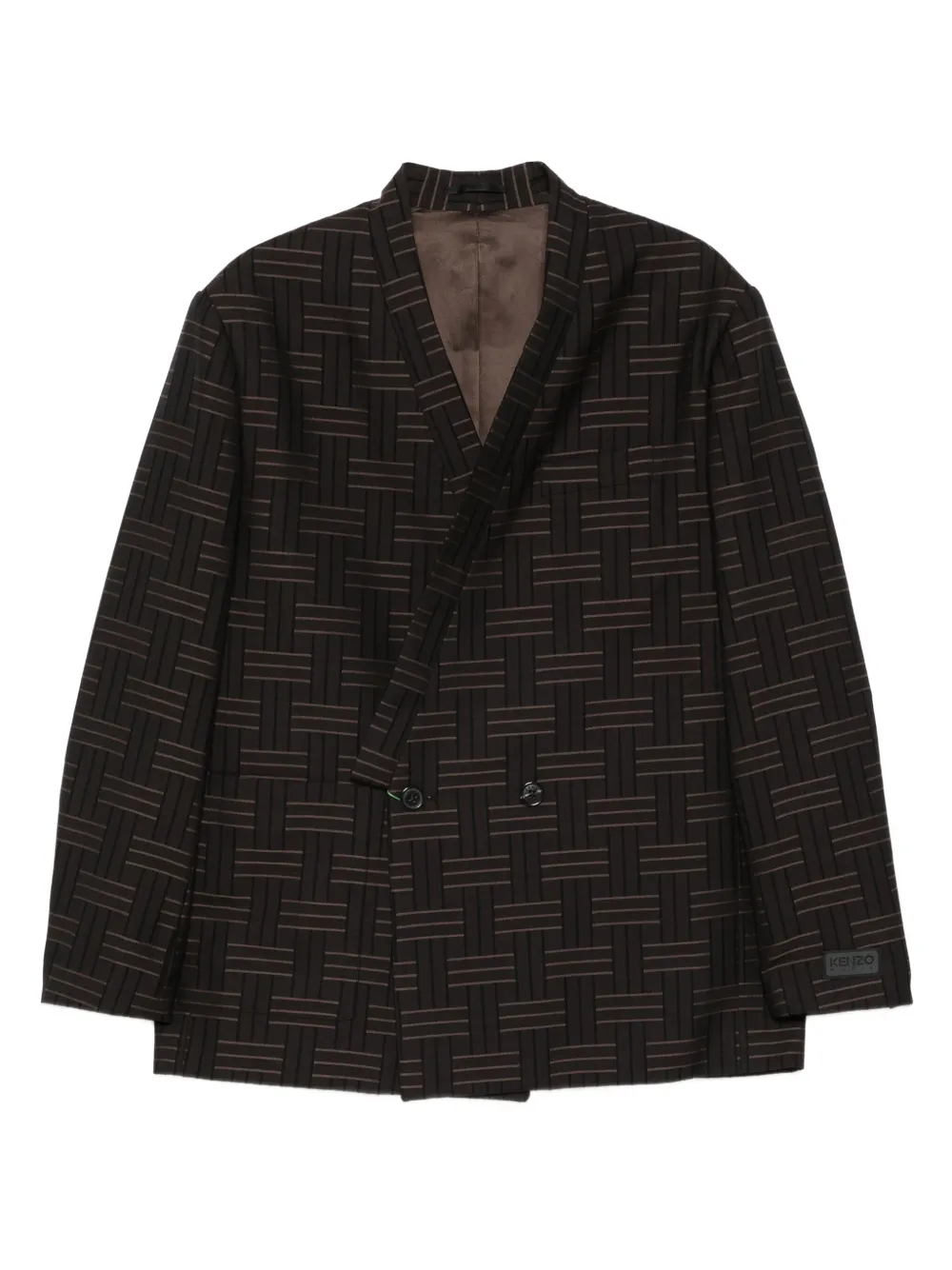 Kenzo Blazer met dubbele rij knopen en patroon Bruin