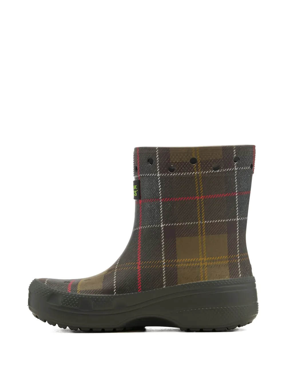 Crocs X Barbour Plaid Boots In Brown