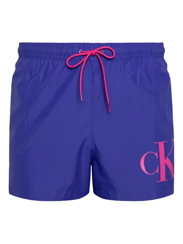  /カルバンクライン ロゴ スイムトランクス Calvin Klein ロゴ トランクス水着 | ブルー | FARFETCH JP
