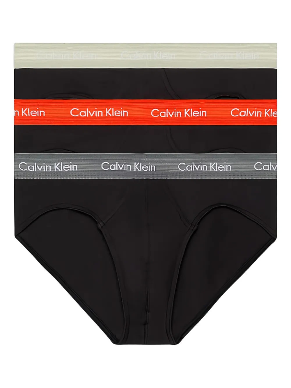Calvin Klein Underwear Drie slips met logoband Zwart