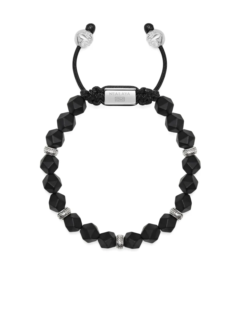 Nialaya Jewelry سوار بزينة خرز | فضي | Image 1