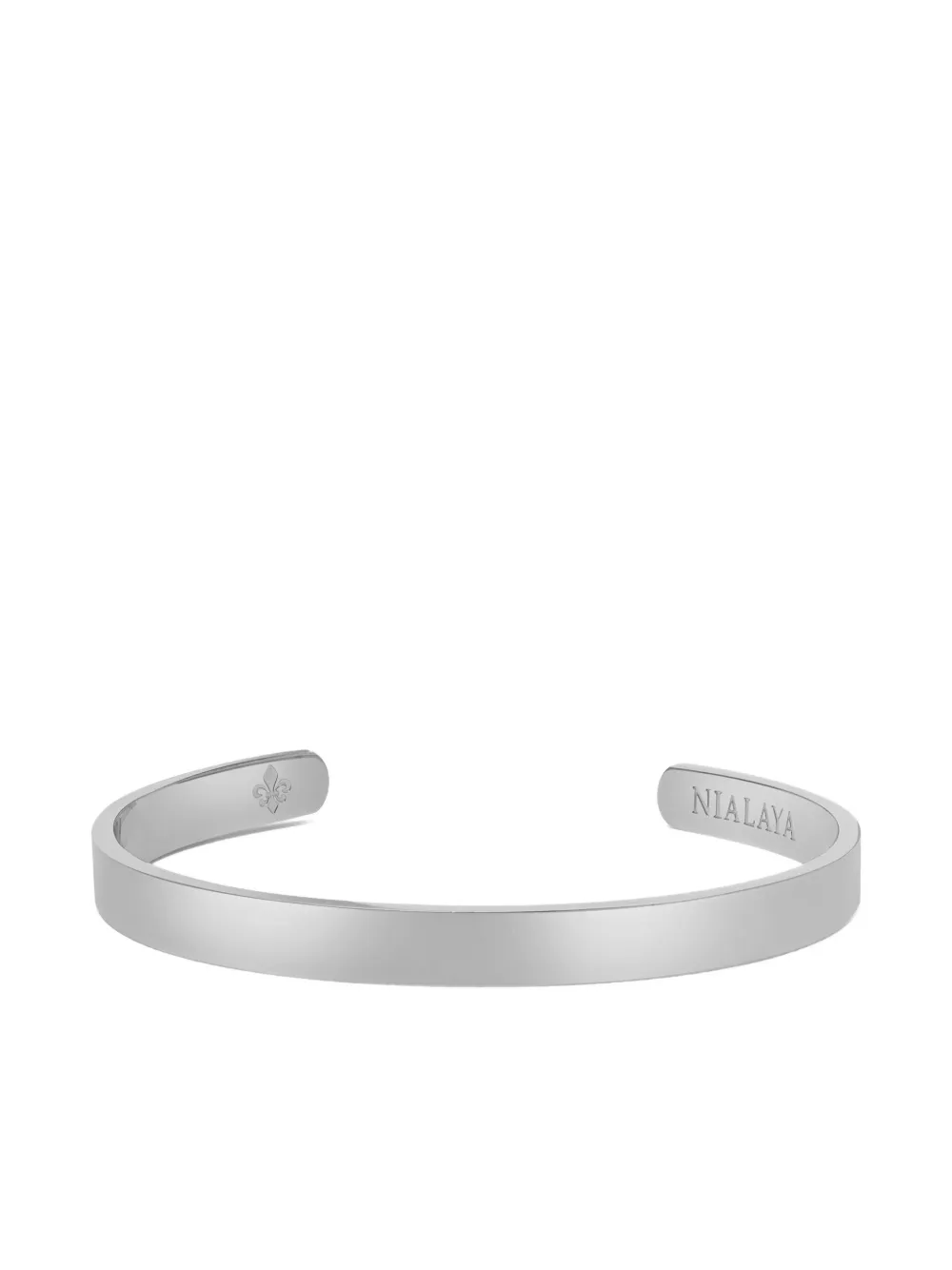 Nialaya Jewelry Logo-engraved Bracelet In Silver