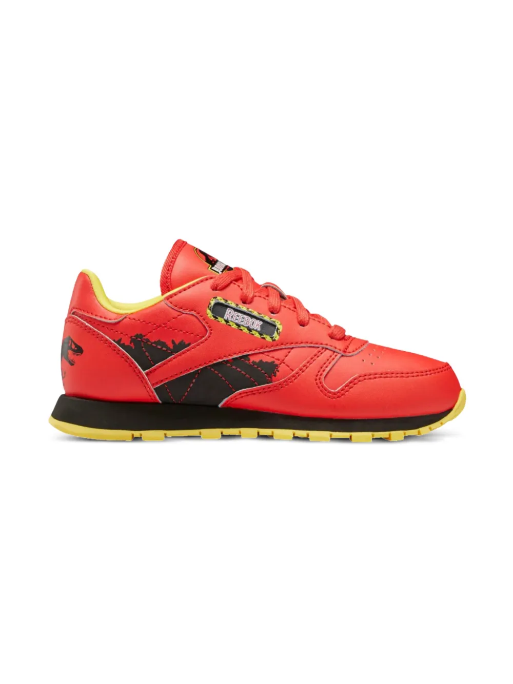 Reebok Kids dinosaur-print leather trainers Red