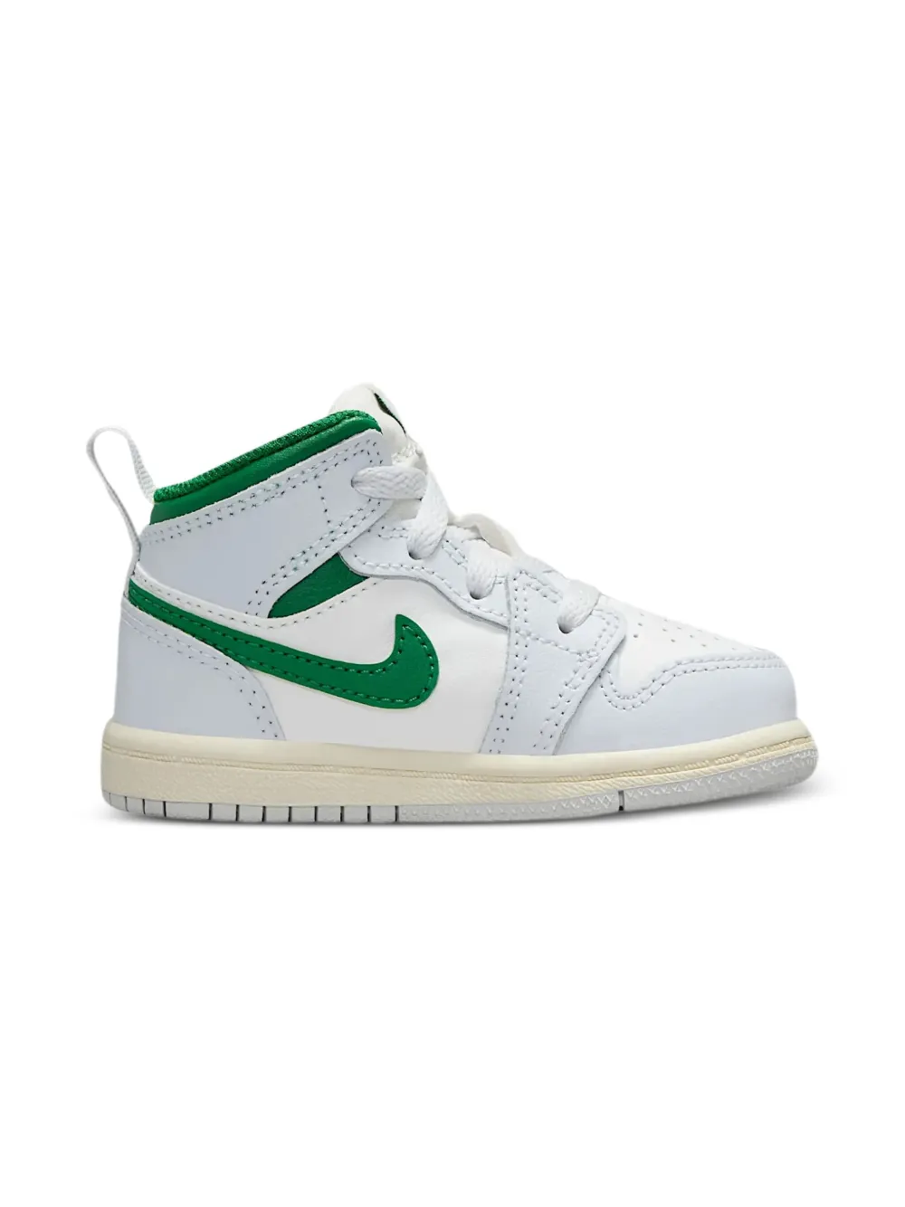 Jordan Kids Jordan 1 Mid "Summit White Pure Platinum Sail Pine Green" sneakers