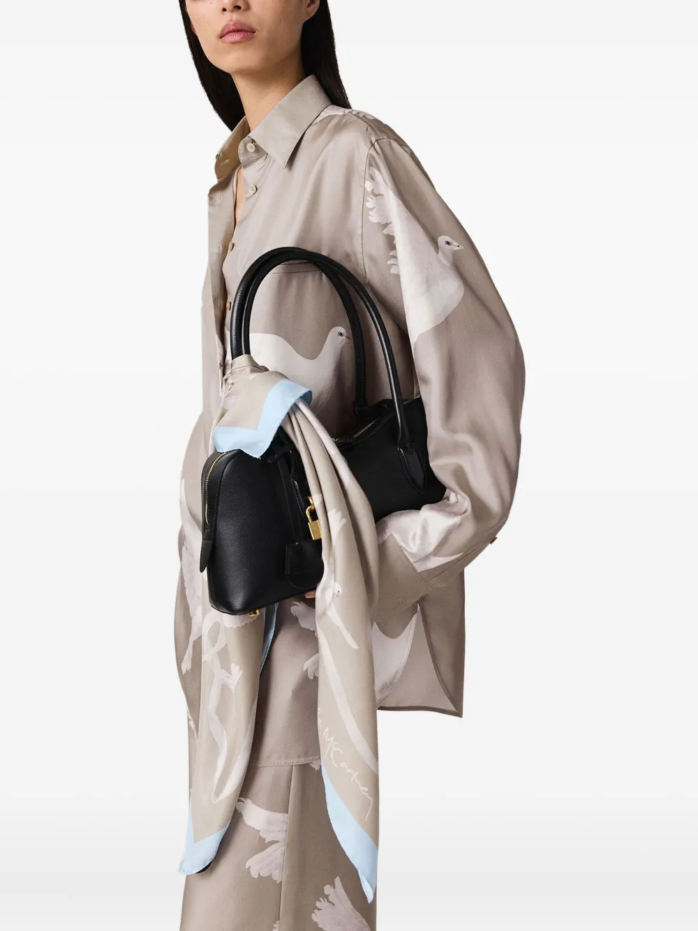 Stella McCartney Zijden broek Beige