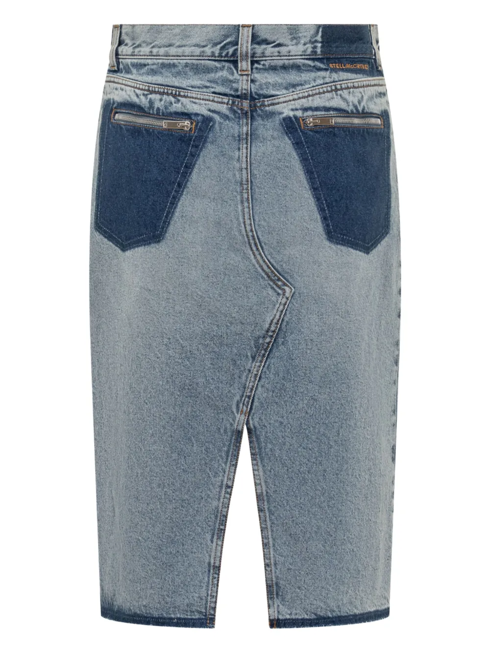 Stella McCartney split-detail denim skirt - Blauw