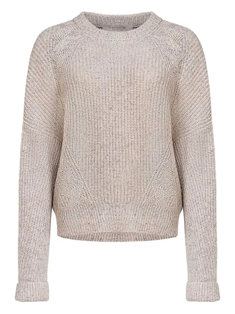 D.Exterior ribbed-raglan jumper