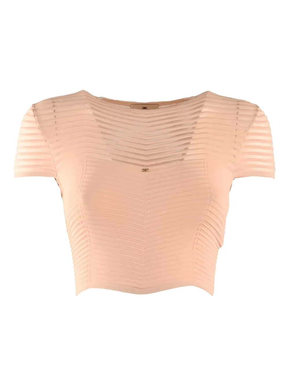 Elisabetta Franchi herringbone-pattern crop top | Neutrals | Image 1