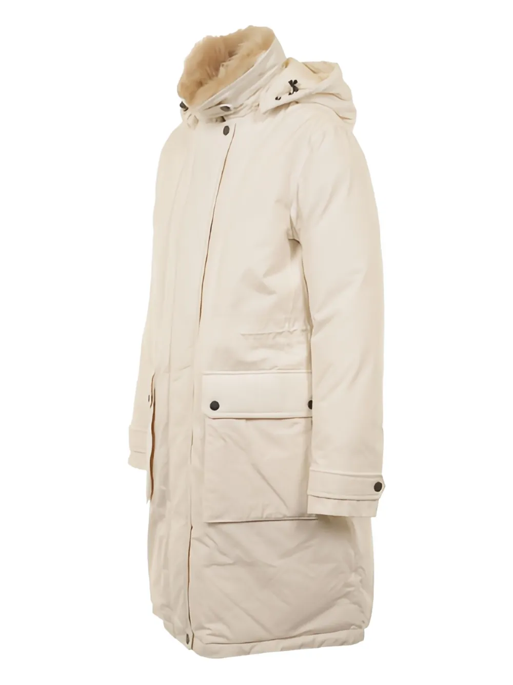 Woolrich Hooded Flap-pocket Parka In Neutral