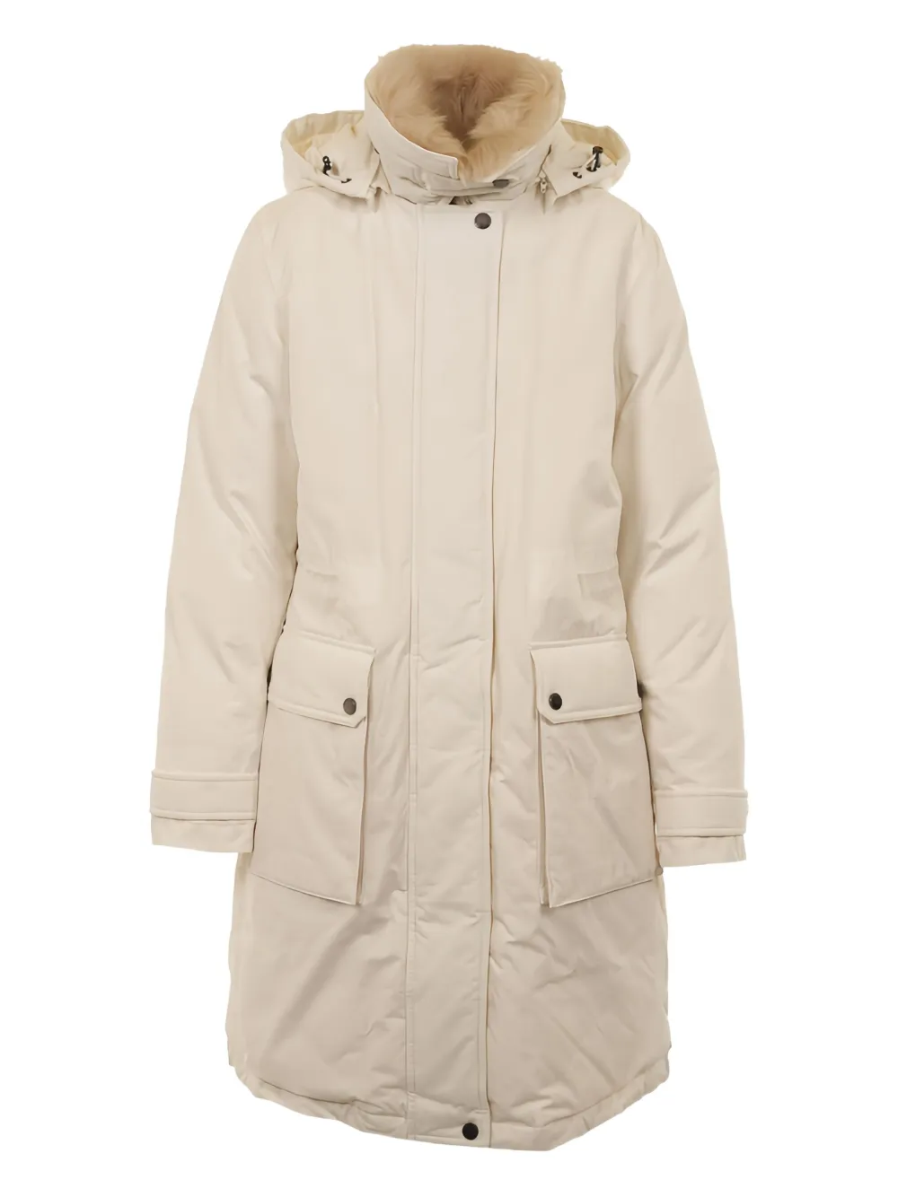 Woolrich hooded flap-pocket parka Wit