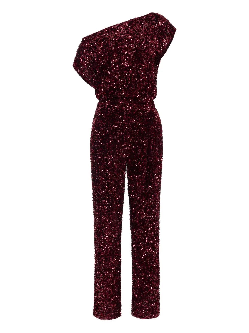 Elisabetta Franchi one-shoulder sequin jumpsuit | Red | Image 1