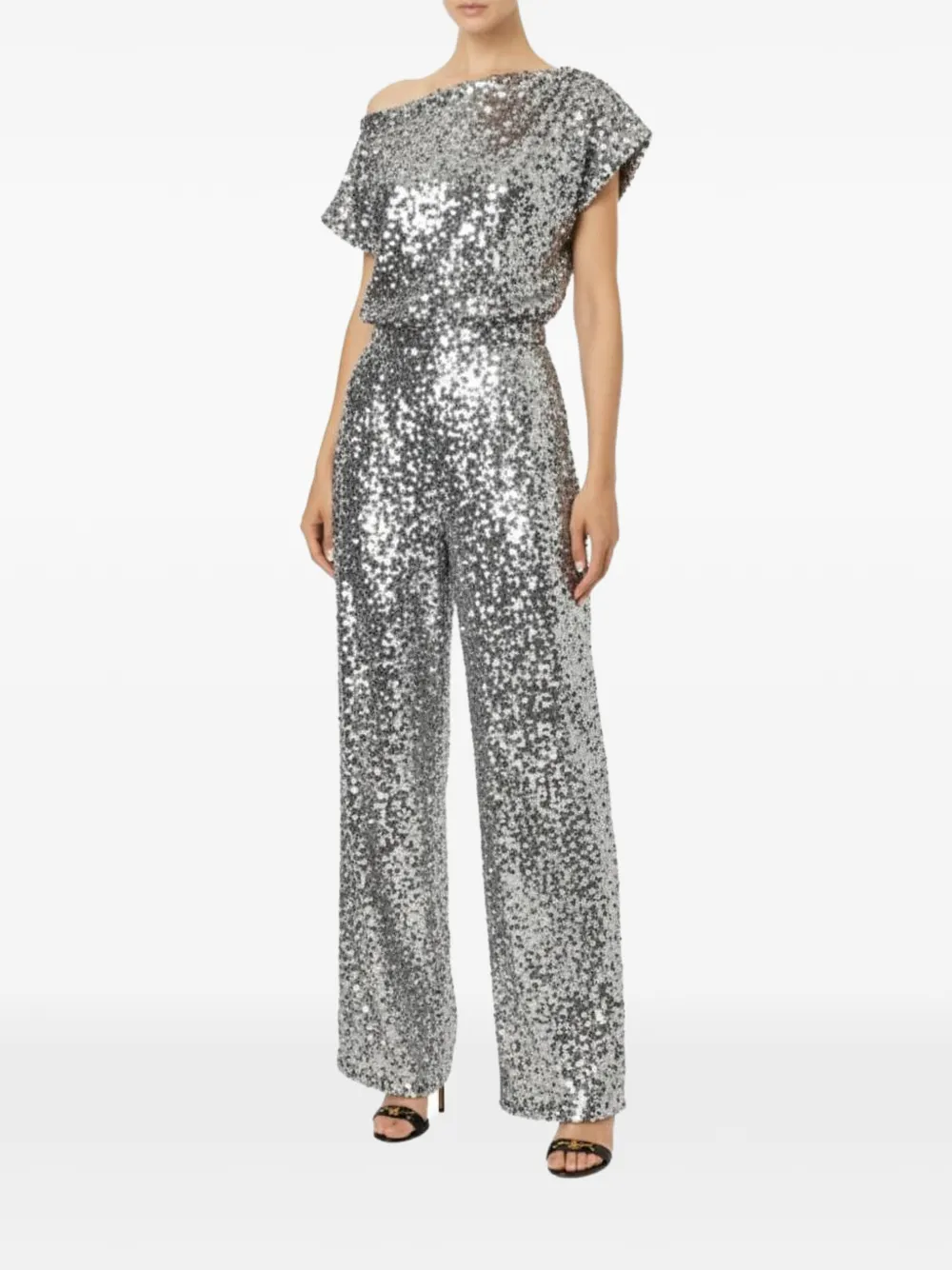 Elisabetta Franchi - Asymmetrische jumpsuit met pailletten - dames - Polyester