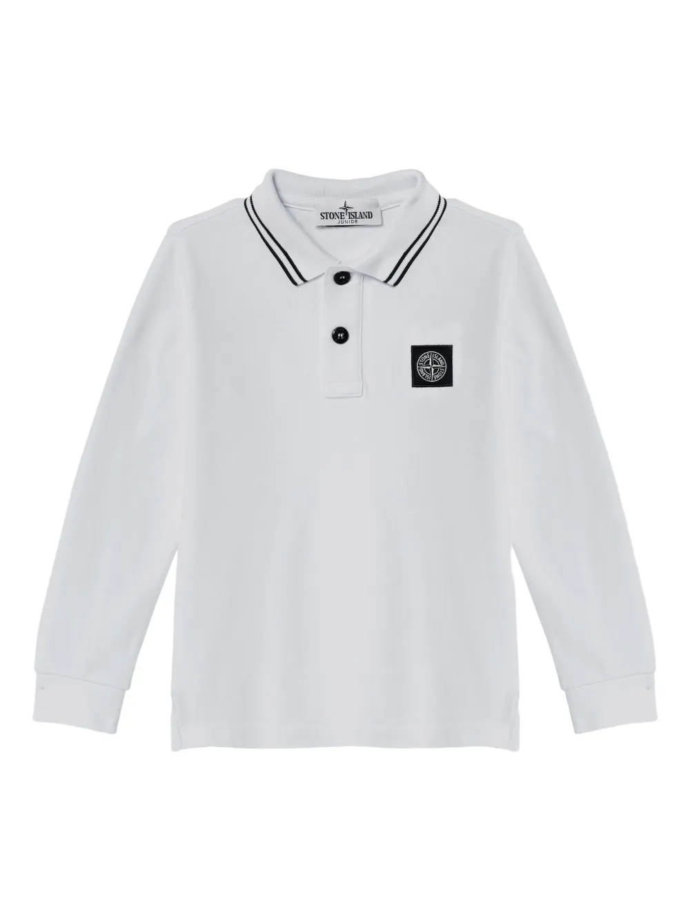 Stone Island Junior Poloshirt met logopatch Wit